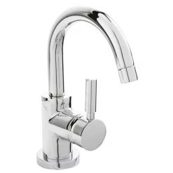 Hudson Reed Tec Single Lever Side Action Cloakroom Basin Mixer Tap inc. Push Button Waste