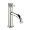 Crosswater MPRO Monobloc Basin Mixer with Knurled Detailing - Brushed Stainless Steel Effect - PRO110DNV_K -Bathroom Taps Shop PRO110DNV K P
