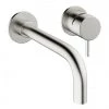 Crosswater MPRO Wall Mounted 2 Hole Set Basin Mixer - Brushed Stainless Steel - PRO120WNV -Bathroom Taps Shop PRO120WNV P