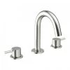 Crosswater MPRO Deck Mounted 3 Hole Set Basin Mixer - Brushed Stainless Steel - PRO135DNV -Bathroom Taps Shop PRO135DNV P