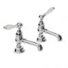 Imperial Radcliffe Chrome 1/2" Basin Pillar Taps with White Levers -Bathroom Taps Shop RADBASINTAPSWCP P