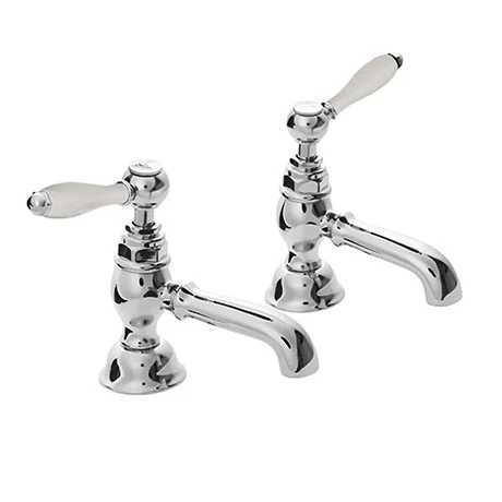 Imperial Radcliffe Chrome 1/2" Basin Pillar Taps with White Levers 3 Imperial Radcliffe Chrome 1/2" Basin Pillar Taps with White Levers
