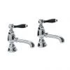Imperial Radcliffe Chrome 3/4" Bath Pillar Taps with Black Levers -Bathroom Taps Shop RADBATHTAPSBCP P