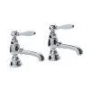 Imperial Radcliffe Chrome 3/4" Bath Pillar Taps with White Levers -Bathroom Taps Shop RADBATHTAPSWCP P