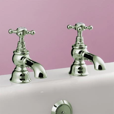Silverdale Victorian Bath Pillar Taps Nickel 3 Silverdale Victorian Bath Pillar Taps Nickel