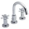 Hudson Reed - Tec Crosshead 3 Tap Hole Basin Mixer with swivel spout & pop up waste - TEX337 -Bathroom Taps Shop TEX337 P