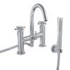 Hudson Reed - Tec Crosshead Bath Shower Mixer with shower kit & wall bracket - TEX354 -Bathroom Taps Shop TEX354 P
