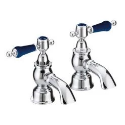 Heritage Glastonbury Midnight Blue Bath Pillar Taps - TGRBL01