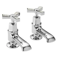 Heritage Gracechurch Mother of Pearl Basin Pillar Taps - TGRDMOP00