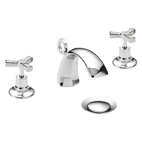 Heritage Gracechurch Mother of Pearl 3 Hole Basin Mixer with Pop-up Waste - TGRDMOP06 3 Heritage Gracechurch Mother of Pearl 3 Hole Basin Mixer with Pop-up Waste - TGRDMOP06