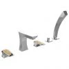 Heritage Lymington Lace Gold 5 Taphole Bath Shower Mixer - TLYCG074 -Bathroom Taps Shop TLYCG074 P