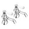 Chatsworth 1928 Traditional White Lever Pillar Basin Taps -Bathroom Taps Shop TRAD015D p