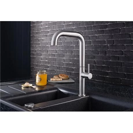 Crosswater - Cucina Tube Side Lever Kitchen Mixer - Stainless Steel - TU713DS 4 Crosswater - Cucina Tube Side Lever Kitchen Mixer - Stainless Steel - TU713DS - Image 2