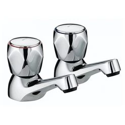 Bristan - Club Basin Taps - Chrome with Metal Heads - VAC-1/2-C-MT