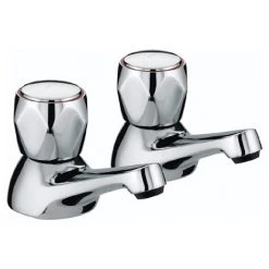 Bristan - Club Bath Taps - Chrome with Metal Heads - VAC-3/4-C-MT