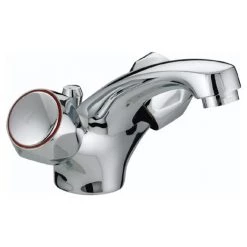 Bristan - Club Mono Basin Mixer w/ Pop Up Waste - Chrome w/ Metal Heads - VAC-BAS-C-MT