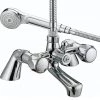 Bristan - Club Pillar Bath Shower Mixer - Chrome with Metal Heads - VAC-PBSM-C-MT -Bathroom Taps Shop VAC PBSM C MT PN