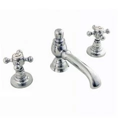 Silverdale Victorian 3 Hole Basin Tap with Pop Up Waste Chrome