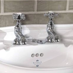 Silverdale Victorian Cloakroom Basin Pillar Taps Chrome -Bathroom Taps Shop VCTBSCPLCHR l 460