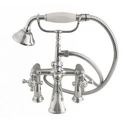 Silverdale Victorian Bath Shower Mixer Taps Chrome