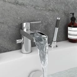 Bathroom Taps Shop 11 Zen Mono Bath Shower Mixer Tap with Shower Kit