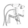 Lancaster Traditional Bath Shower Mixer Tap + Shower Kit -Bathroom Taps Shop VIC6 np