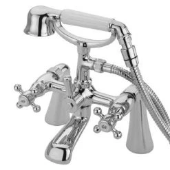 Tre Mercati Victoria Pillar Bath Shower Mixer with Kit - Chrome