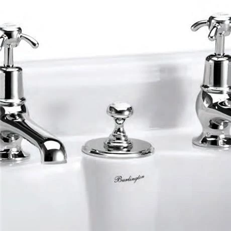 Burlington - Anglesey Regent 2 Tap Hole Bridge Curved Spout Basin Mixer (230mm centers) w Invisible Overflow 5 Burlington - Anglesey Regent 2 Tap Hole Bridge Curved Spout Basin Mixer (230mm centers) w Invisible Overflow - Image 3
