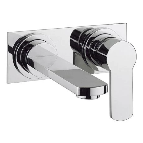 Crosswater - Wisp Wall Mounted 2 Hole Set Basin Mixer with Back Plate - WP121WNC 3 Crosswater - Wisp Wall Mounted 2 Hole Set Basin Mixer with Back Plate - WP121WNC