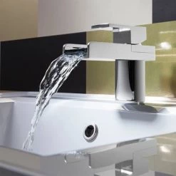 Crosswater - Water Square Monobloc Basin Mixer Tap - WS110DNC -Bathroom Taps Shop WS110DNC D3 460