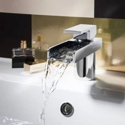 Crosswater - Water Square Monobloc Basin Mixer Tap - WS110DNC -Bathroom Taps Shop WS110DNC D4 460