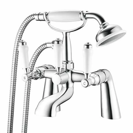 Nuie Bloomsbury Bath Shower Mixer with Extended Leg Set - Chrome 4 Nuie Bloomsbury Bath Shower Mixer with Extended Leg Set - Chrome - Image 2